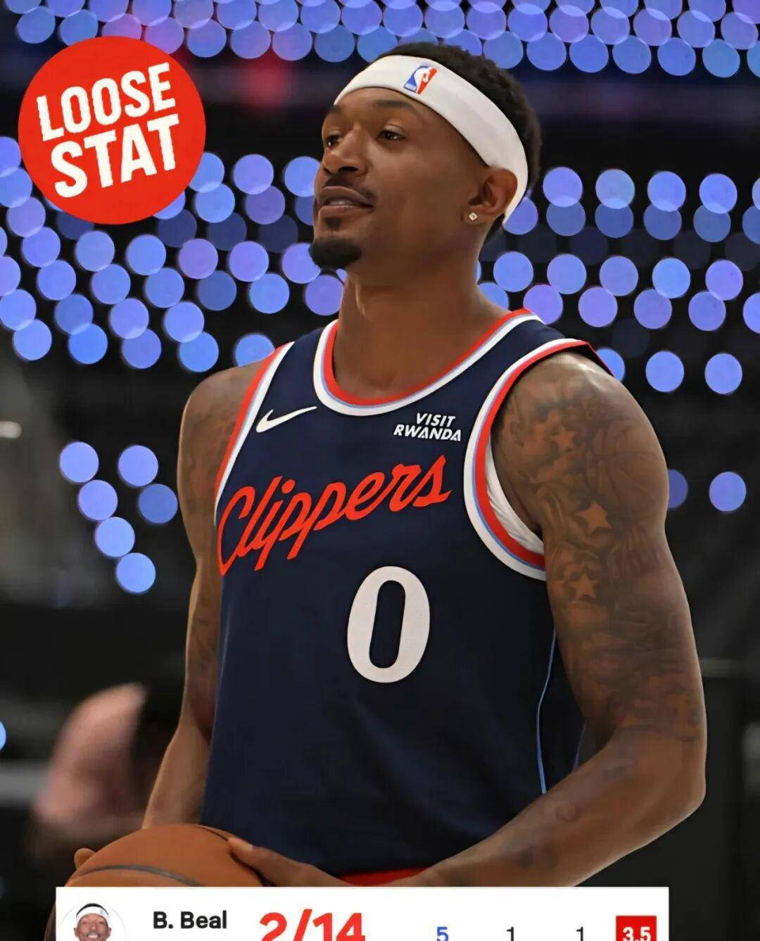 表现低迷！比尔场均7分，独行侠和快船排名垫底